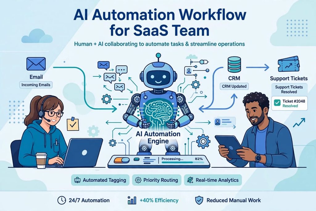AI automation workflow for SaaS team